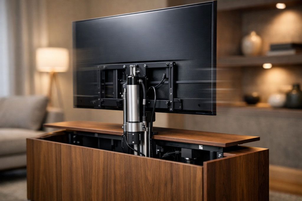 hidden TV lifts using the Innovative linear actuator
