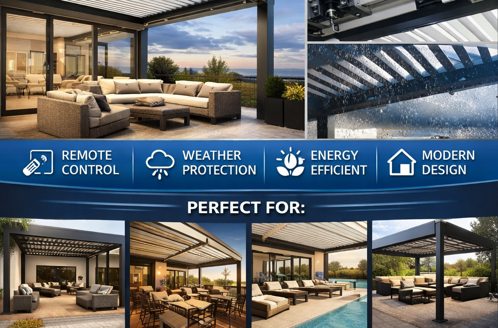 Motorized Louvered Roof with Linear Actuator System