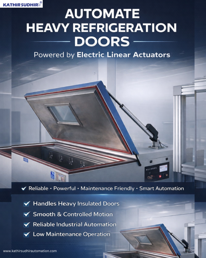Refrigeration Door System with Powerful Linear Actuators