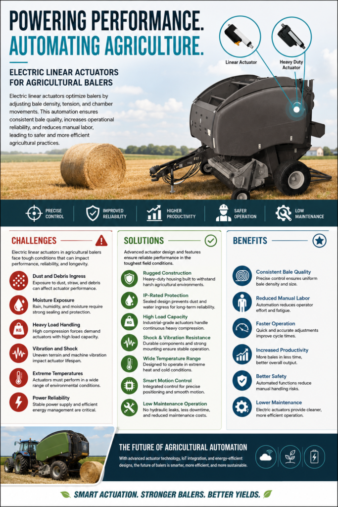 Electric Linear Actuators in Agricultural Balers