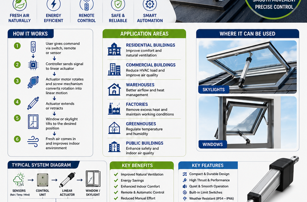 Windows and Skylights Tilting Mechanism Using Linear Actuators