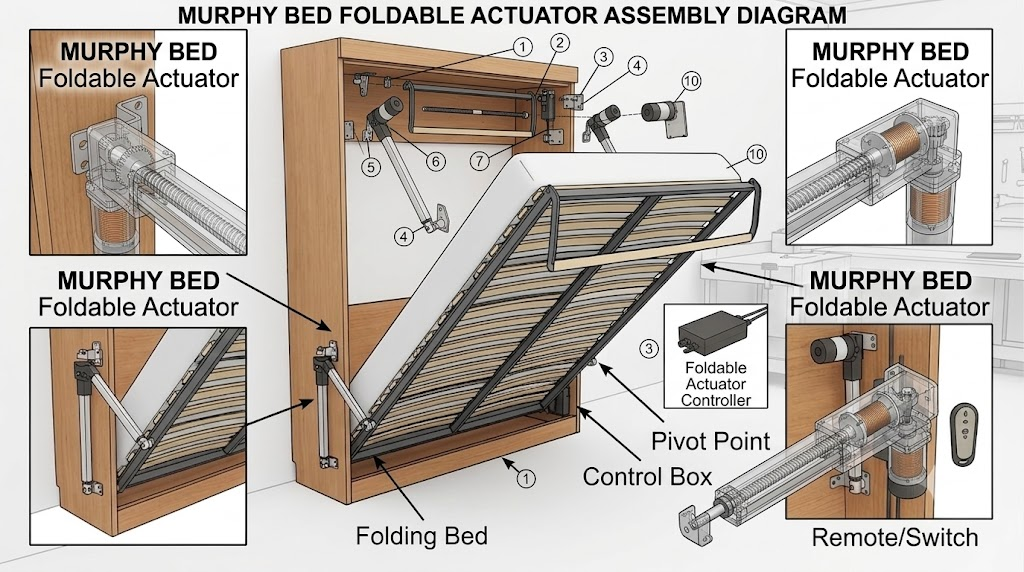 Murphy Bed Foldable Actuator